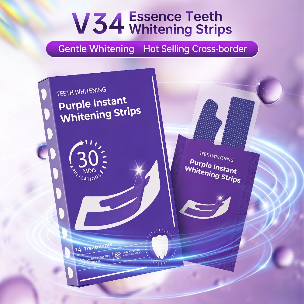 Teeth Whitening In Office - Paarse tandenbleekstrips - geen gevoeligheid, directe