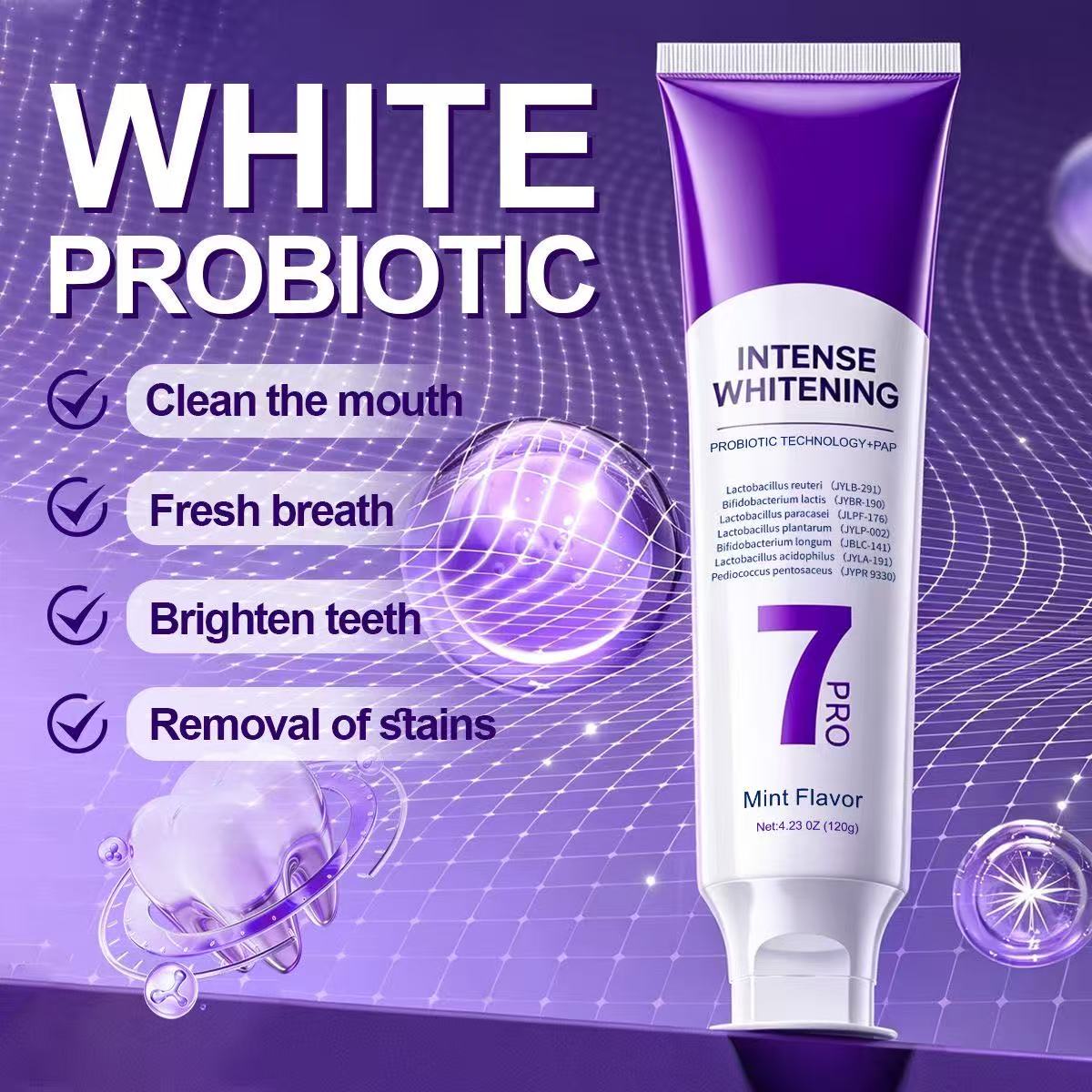 Teeth Whitening Treatment - 7-Pro Probiotische Whitening Tandpasta: Verwijdert vergeling