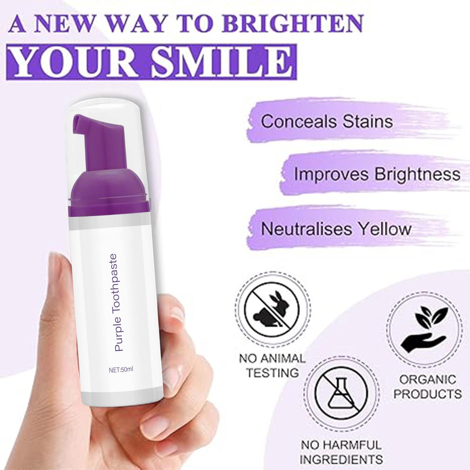 50ml Paarse Whitening Tandpast - Teeth Whitening Foam Toothpaste recensie en prijs
