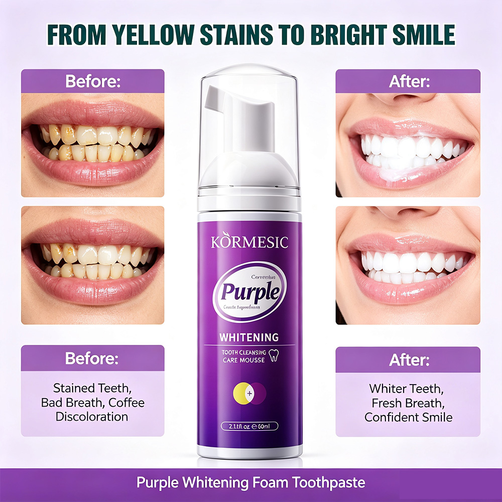 Paarse Whitening Tand Mousse S - Teeth Whitening Foam Toothpaste recensie en prijs